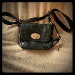 Fossil Soft Pebbled Leather Key Crossbody Bag